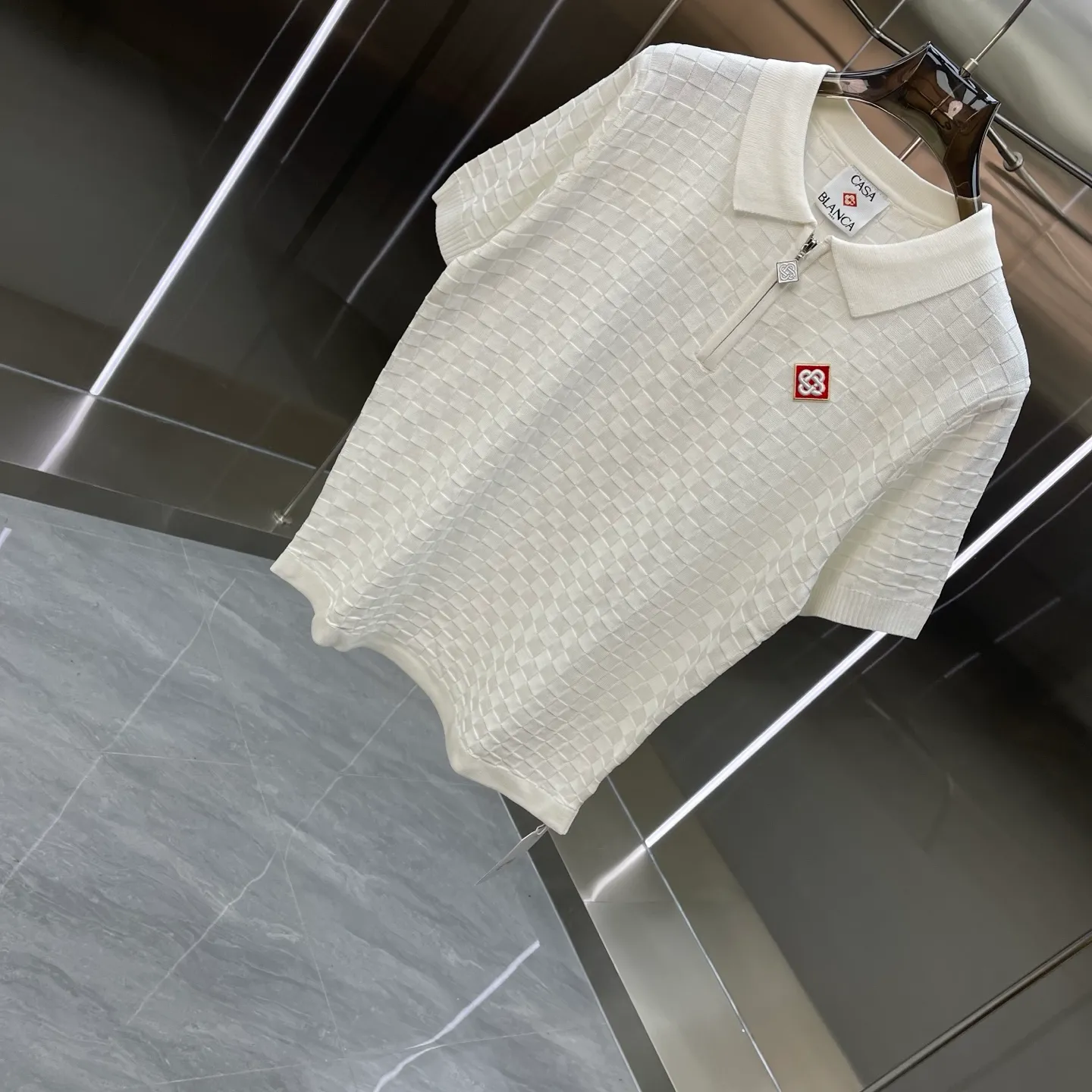 New Arrival Casablanca Casablanca POLO sweater Classic Series is made of high-definition fabrics and will not shrink or fade. Comfortable to the touch, cool and breathable, the texture is super strong and a must-have for fashionable men and women. Exclusively available in In Stock! Color: White Blue Size: M L XL XXL